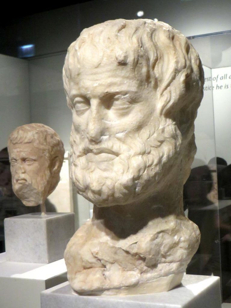 Büsten der antiken Philosophen Aristoteles und Platon. Foto: Marie Lan-Nguyen_CC-BY 2.0