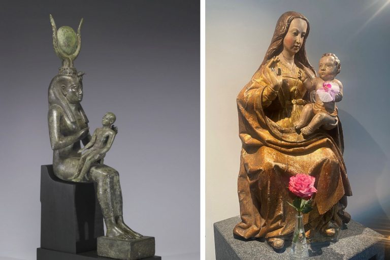 Die Göttin Isis mit ihrem Sohn Horus, Repro Küst Maria mit dem Jesuskind, Karmelkirche, Foto:Küst